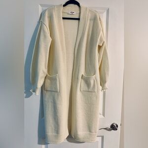 Double Zero Women's Cream Long Cardigan